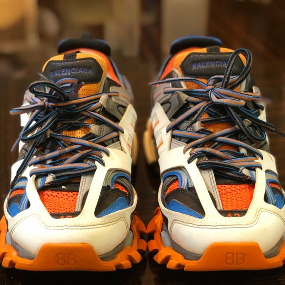 balenciaga track trainer orange grey